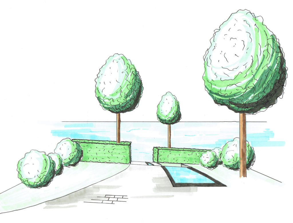 Perspectieftekening tuin Rotterdam[1]